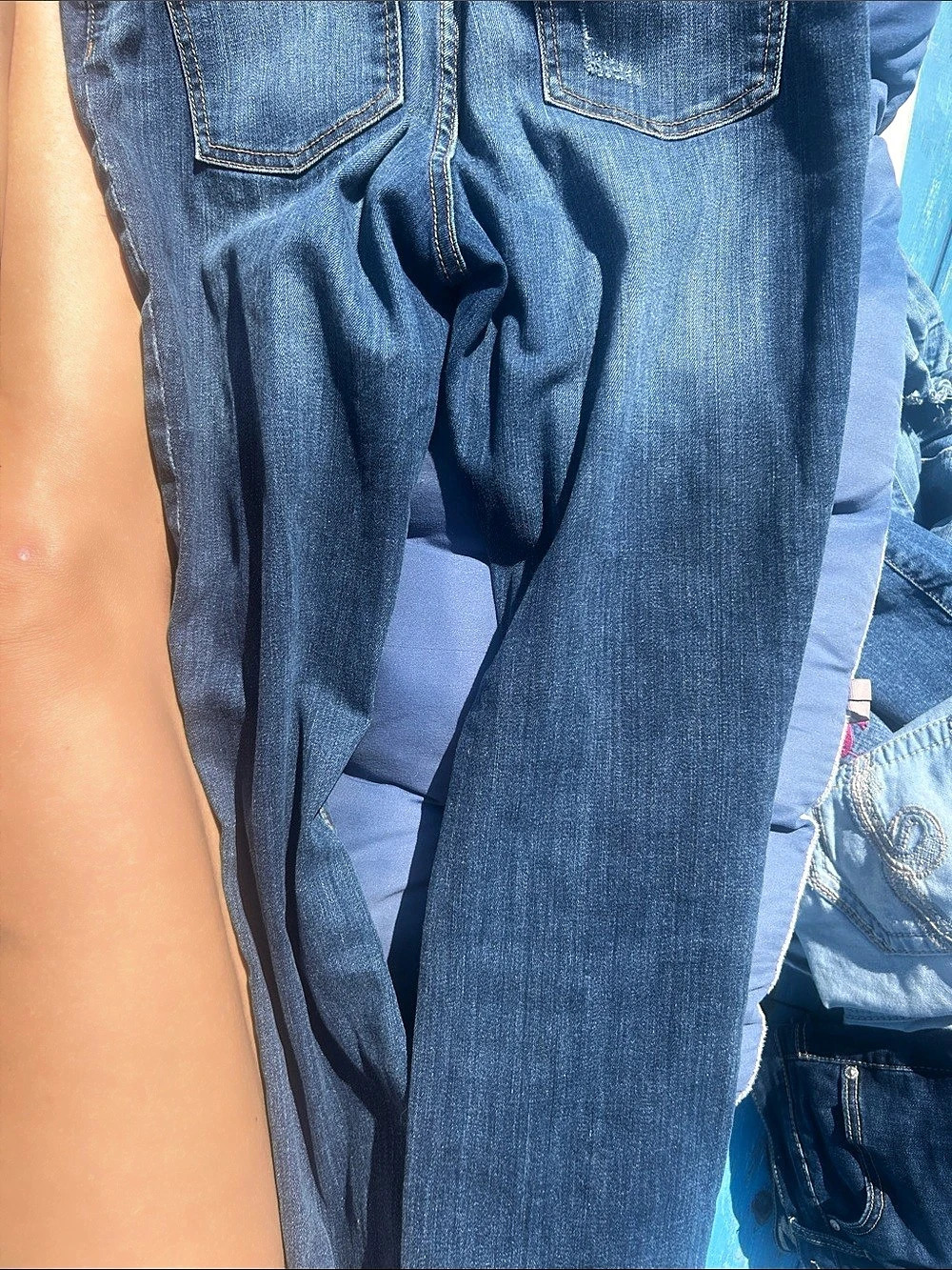 Gap High Rise Legging Distressed High Rise Jeans in Blue - Picture 2 of 6